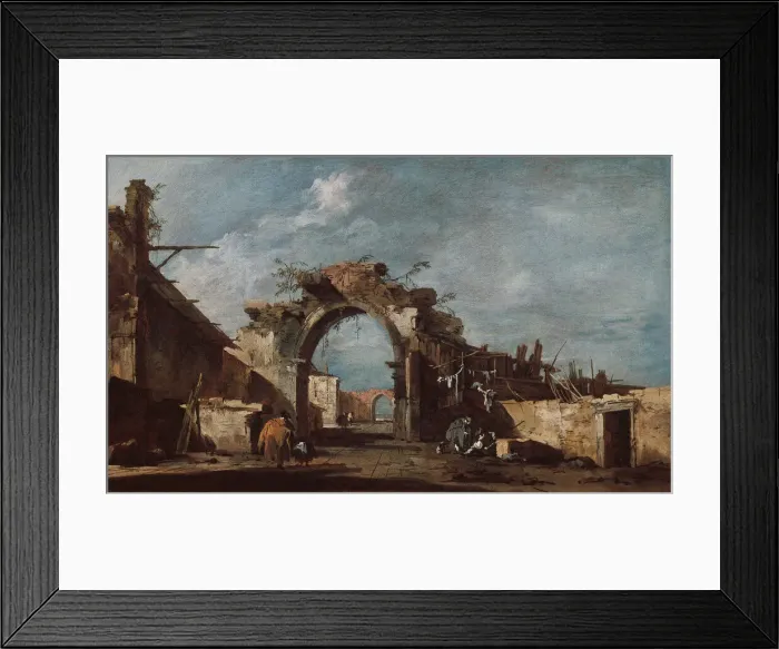 Framed Print : Ruined Archway, 1775 / 93. Creator: Francesco Guardi Framed Print : Ruined Archway, 1775 / 93. Creator: Francesco Guardi