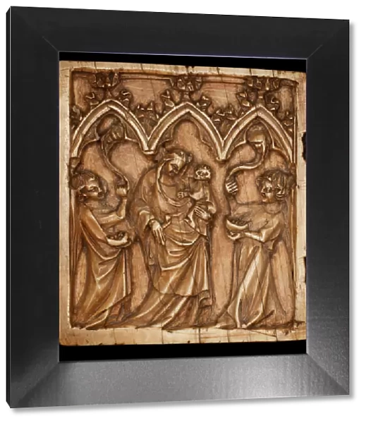 Diptych Panel with Virgin and Child and Two Angels, 1375  /  1400. Creator: Unknown