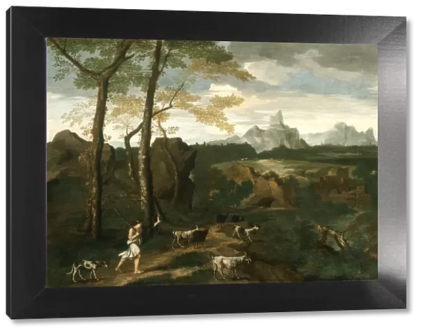 Landscape with a Herdsman and Goats, c. 1635. Creator: Gaspard Dughet