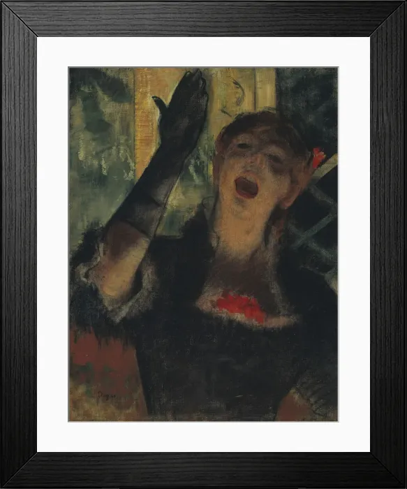 Framed Print : CafeSinger, 1879. Creator: Edgar Degas