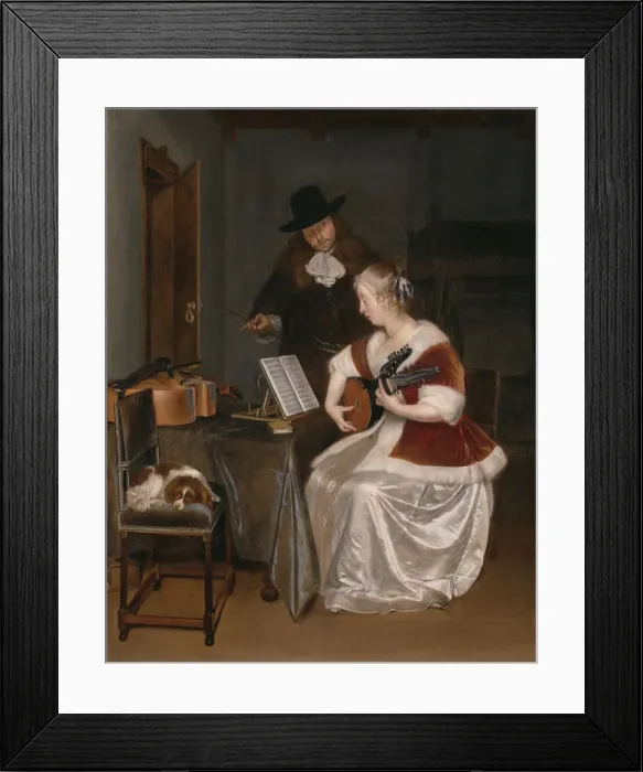 Framed Print : The Music Lesson, c. 1670. Creator: Gerard Terborch II Framed Print : The Music Lesson, c. 1670. Creator: Gerard Terborch II
