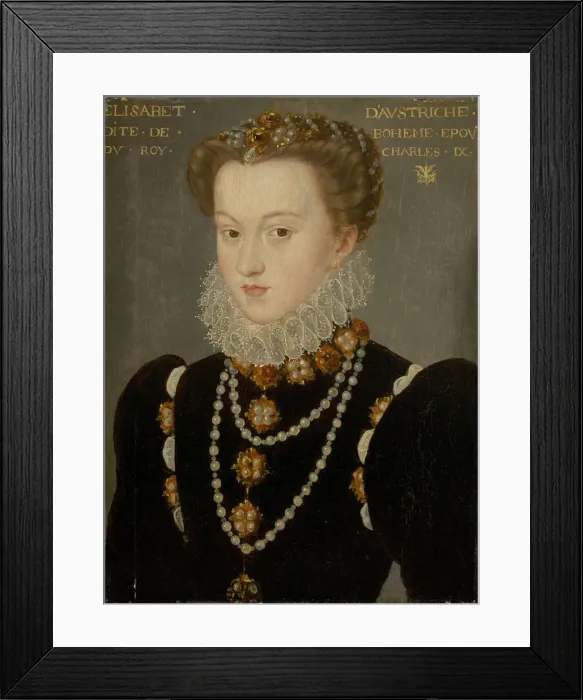 Framed Print : Portrait of Elizabeth of Austria, Wife of King Charles IX of France, after 1571 Framed Print : Portrait of Elizabeth of Austria, Wife of King Charles IX of France, after 1571