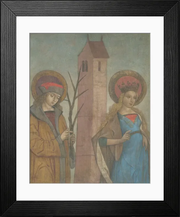 Framed Print : Diptych of Saints Achatius, Barbara, Apollonia, and Sebald, c. 1490. Creator: Unknown Framed Print : Diptych of Saints Achatius, Barbara, Apollonia, and Sebald, c. 1490. Creator: Unknown