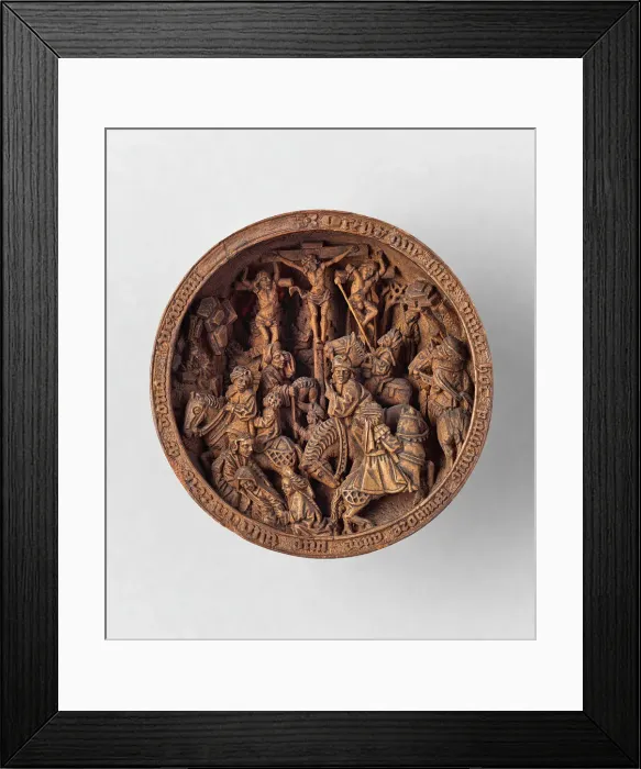 Framed Print : Crucifixion Relief from a Rosary Bead, 1500 / 25. Creator: Unknown Framed Print : Crucifixion Relief from a Rosary Bead, 1500 / 25. Creator: Unknown
