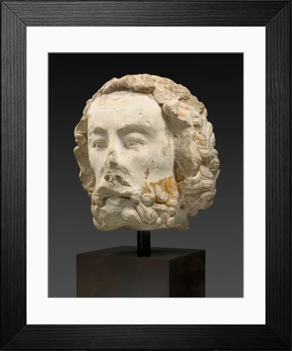 Framed Print : Head of a Bearded Man, 1300 / 25. Creator: Unknown Framed Print : Head of a Bearded Man, 1300 / 25. Creator: Unknown