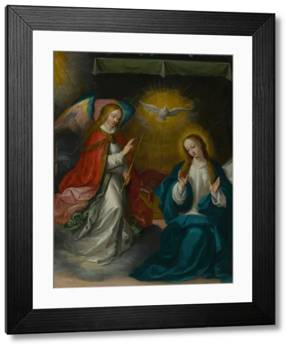 Framed Print : The Annunciation, c. 1620. Creator: Frans Francken II Framed Print : The Annunciation, c. 1620. Creator: Frans Francken II