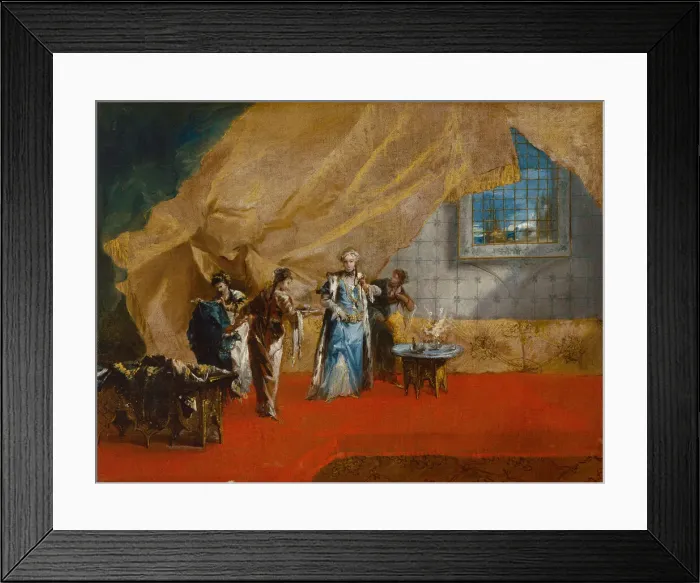 Framed Print : Interior: A Sultana taking Coffee in the Harem, 1742 / 43. Creator: Antonio Guardi Framed Print : Interior: A Sultana taking Coffee in the Harem, 1742 / 43. Creator: Antonio Guardi
