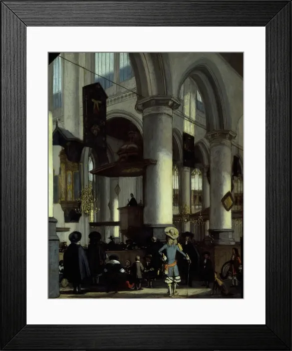 Framed Print : Interior of the Oude Kerk, Delft, c. 1680. Creator: Emanuel de Witte Framed Print : Interior of the Oude Kerk, Delft, c. 1680. Creator: Emanuel de Witte