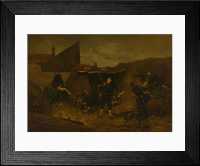 Framed Print : Dans la Tranchee, c. 1875. Creator: Etienne Berne-Bellecour Framed Print : Dans la Tranchee, c. 1875. Creator: Etienne Berne-Bellecour