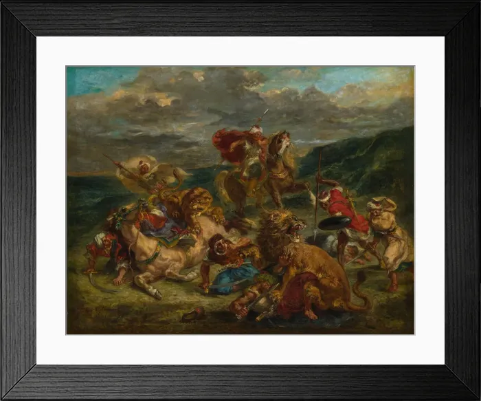 Framed Print : Lion Hunt, 1860 / 61. Creator: Eugene Delacroix Framed Print : Lion Hunt, 1860 / 61. Creator: Eugene Delacroix