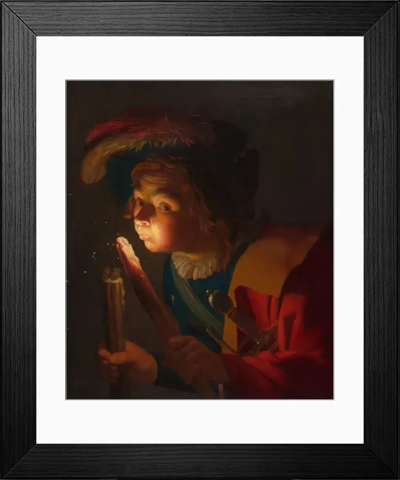Framed Print : A Boy Blowing on a Firebrand, 1621 / 22. Creator: Gerrit van Honthorst Framed Print : A Boy Blowing on a Firebrand, 1621 / 22. Creator: Gerrit van Honthorst