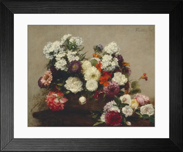 Framed Print : Still Life with Flowers, 1881. Creator: Henri Fantin-Latour Framed Print : Still Life with Flowers, 1881. Creator: Henri Fantin-Latour