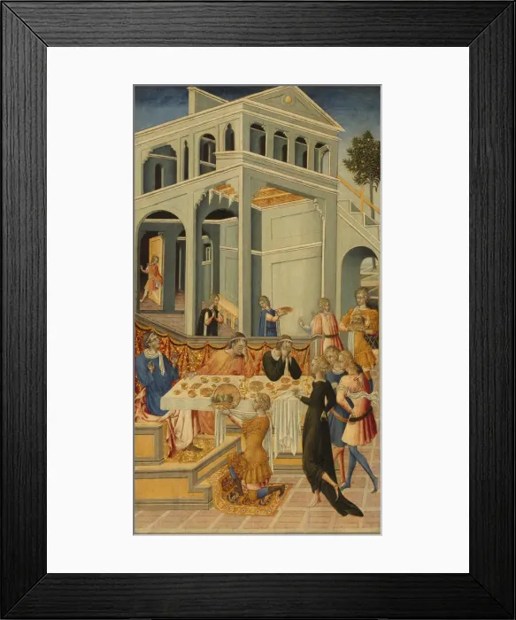 Framed Print : The Head of Saint John the Baptist Brought before Herod, 1455 / 60 Framed Print : The Head of Saint John the Baptist Brought before Herod, 1455 / 60