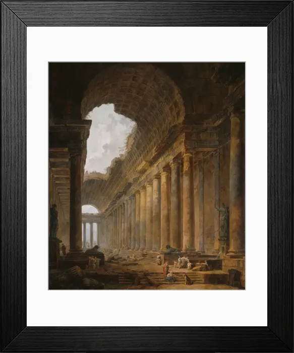 Framed Print : The Old Temple, 1787 / 88. Creator: Hubert Robert Framed Print : The Old Temple, 1787 / 88. Creator: Hubert Robert
