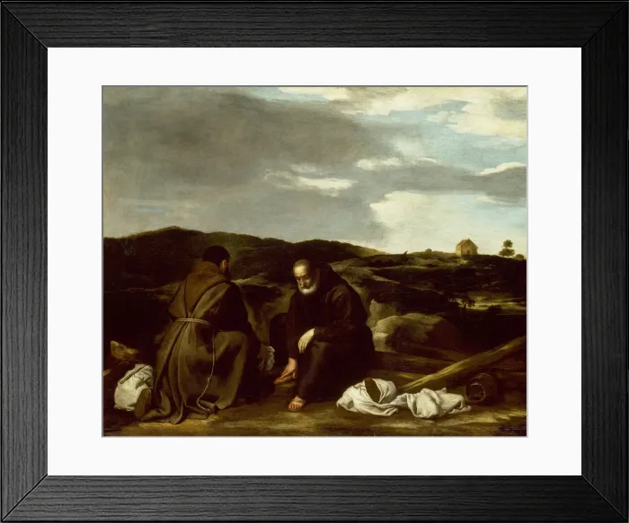 Framed Print : Two Monks in a Landscape, c. 1645. Creator: Unknown Framed Print : Two Monks in a Landscape, c. 1645. Creator: Unknown