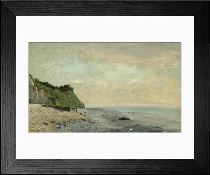 Framed Print : Cliffs on the Sea Coast: Small Beach, Sunrise (Falaise au bord de la mer, vu Petite Plage Framed Print : Cliffs on the Sea Coast: Small Beach, Sunrise (Falaise au bord de la mer, vu Petite Plage