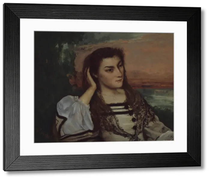 Framed Print : Reverie (Portrait of Gabrielle Borreau), 1862. Creator: Gustave Courbet Framed Print : Reverie (Portrait of Gabrielle Borreau), 1862. Creator: Gustave Courbet