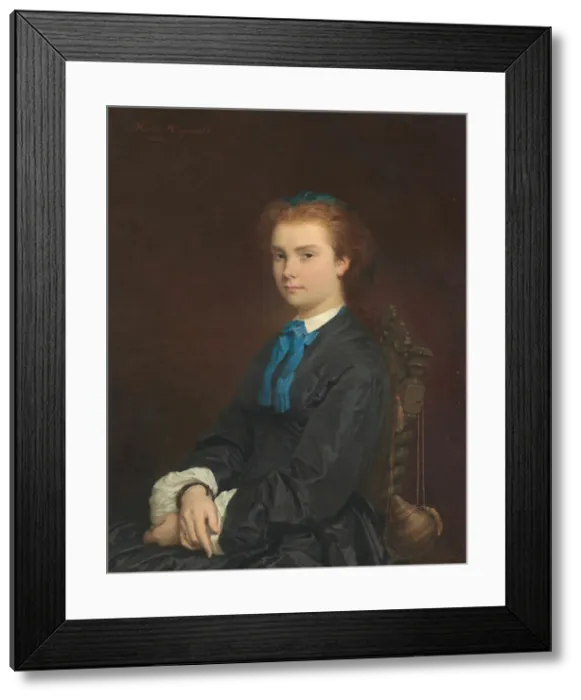 Framed Print : Portrait of a Young Woman, 1863. Creator: Henri Alexandre Georges Regnault Framed Print : Portrait of a Young Woman, 1863. Creator: Henri Alexandre Georges Regnault