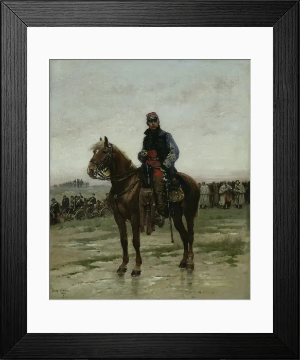 Framed Print : A Mounted Officer, 1877. Creator: Jean Baptiste Edouard Detaille Framed Print : A Mounted Officer, 1877. Creator: Jean Baptiste Edouard Detaille
