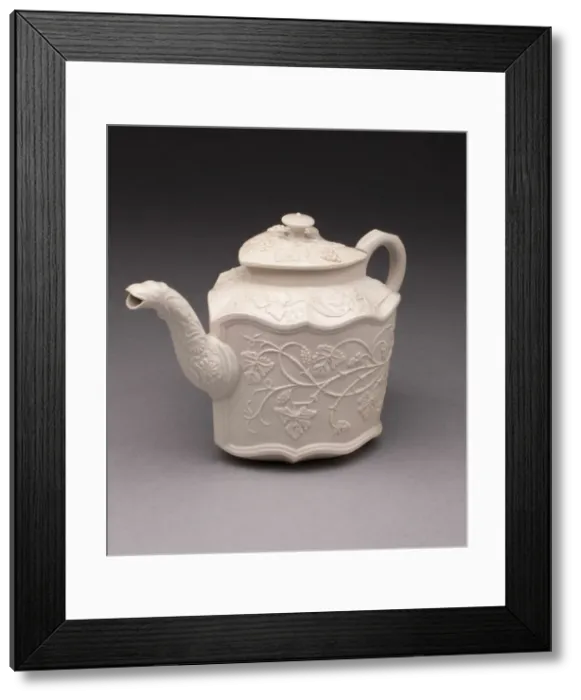 Framed Print : Teapot, Staffordshire, 1750 / 59. Creator: Staffordshire Potteries Framed Print : Teapot, Staffordshire, 1750 / 59. Creator: Staffordshire Potteries