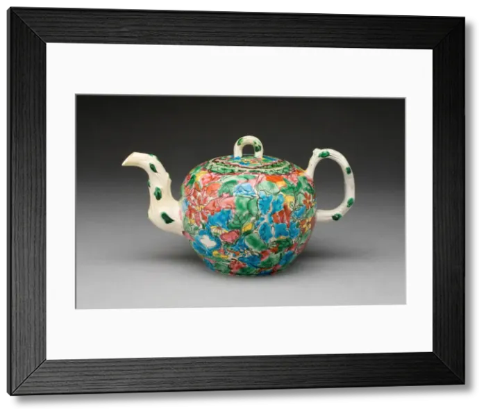 Framed Print : Teapot, Staffordshire, c. 1760. Creator: Staffordshire Potteries Framed Print : Teapot, Staffordshire, c. 1760. Creator: Staffordshire Potteries