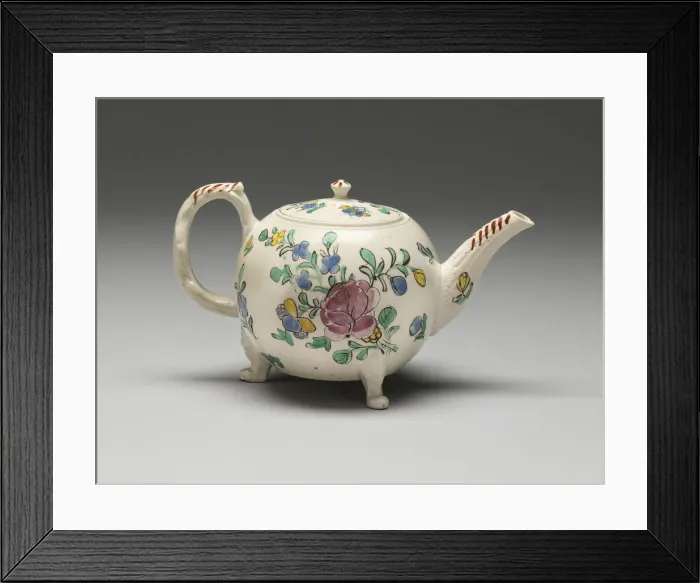 Framed Print : Teapot, Staffordshire, 1750 / 65. Creator: Staffordshire Potteries Framed Print : Teapot, Staffordshire, 1750 / 65. Creator: Staffordshire Potteries