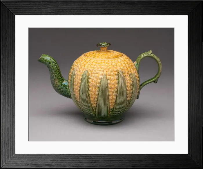Framed Print : Teapot, Staffordshire, 1750 / 70. Creator: Staffordshire Potteries Framed Print : Teapot, Staffordshire, 1750 / 70. Creator: Staffordshire Potteries