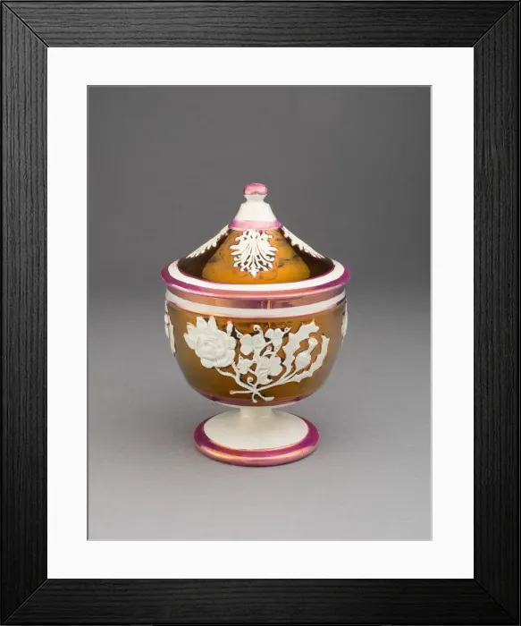 Framed Print : Sugar Bowl with Symbols of England, Ireland, and Scotland, Staffordshire, c. 1830 Framed Print : Sugar Bowl with Symbols of England, Ireland, and Scotland, Staffordshire, c. 1830