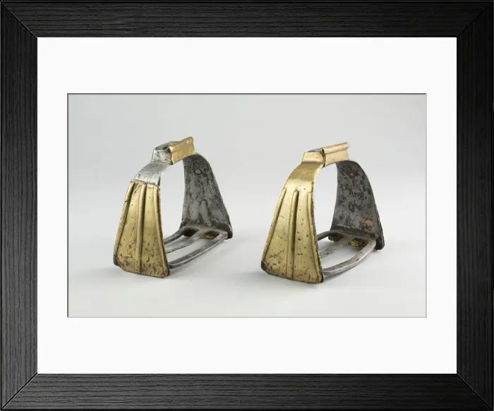 Framed Print : Pair of Stirrups, Germany, 19th century in early 16th century German style Framed Print : Pair of Stirrups, Germany, 19th century in early 16th century German style