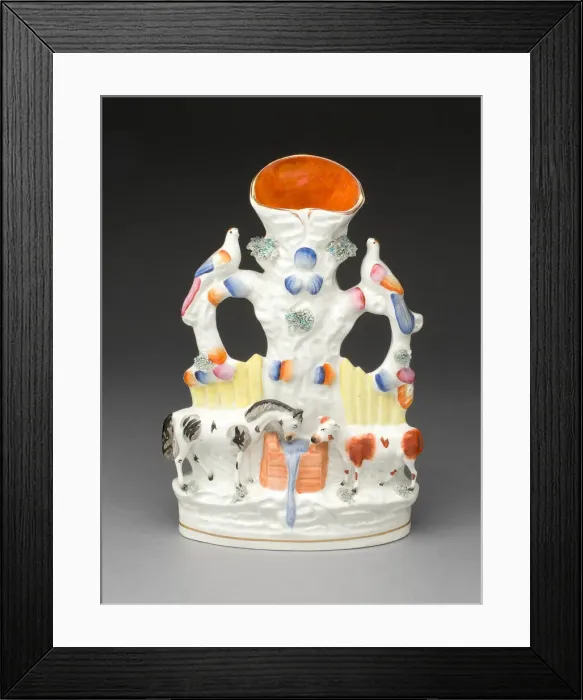 Framed Print : Flower Holder, Staffordshire, c. 1830. Creator: Staffordshire Potteries Framed Print : Flower Holder, Staffordshire, c. 1830. Creator: Staffordshire Potteries