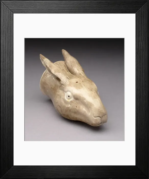 Framed Print : Rhyton Cup in the Form of a Hair, Staffordshire, c. 1780 Framed Print : Rhyton Cup in the Form of a Hair, Staffordshire, c. 1780