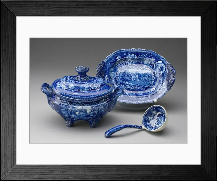 Framed Print : Tureen with Stand and Ladle, Staffordshire, Mid 19th century Framed Print : Tureen with Stand and Ladle, Staffordshire, Mid 19th century