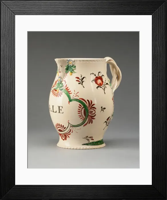 Framed Print : Ale Jug, Staffordshire, c. 1780. Creator: Staffordshire Potteries Framed Print : Ale Jug, Staffordshire, c. 1780. Creator: Staffordshire Potteries