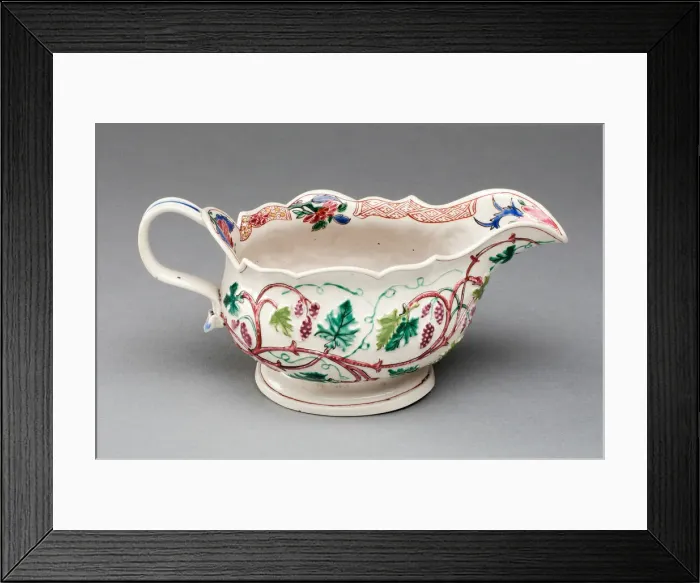 Framed Print : Sauceboat, Staffordshire, c. 1750. Creator: Staffordshire Potteries Framed Print : Sauceboat, Staffordshire, c. 1750. Creator: Staffordshire Potteries