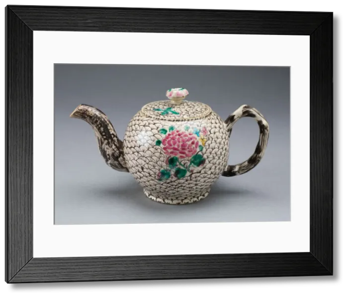Framed Print : Teapot, Staffordshire, 1755 / 65. Creator: Staffordshire Potteries Framed Print : Teapot, Staffordshire, 1755 / 65. Creator: Staffordshire Potteries
