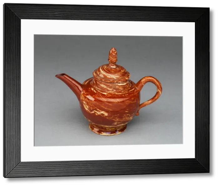 Framed Print : Teapot, Staffordshire, c. 1755. Creator: Staffordshire Potteries Framed Print : Teapot, Staffordshire, c. 1755. Creator: Staffordshire Potteries