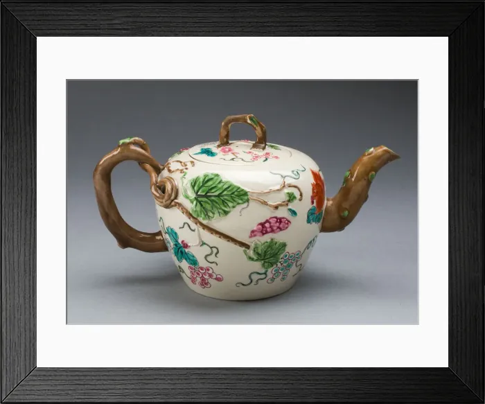 Framed Print : Teapot, Staffordshire, 1750 / 55. Creator: Staffordshire Potteries Framed Print : Teapot, Staffordshire, 1750 / 55. Creator: Staffordshire Potteries