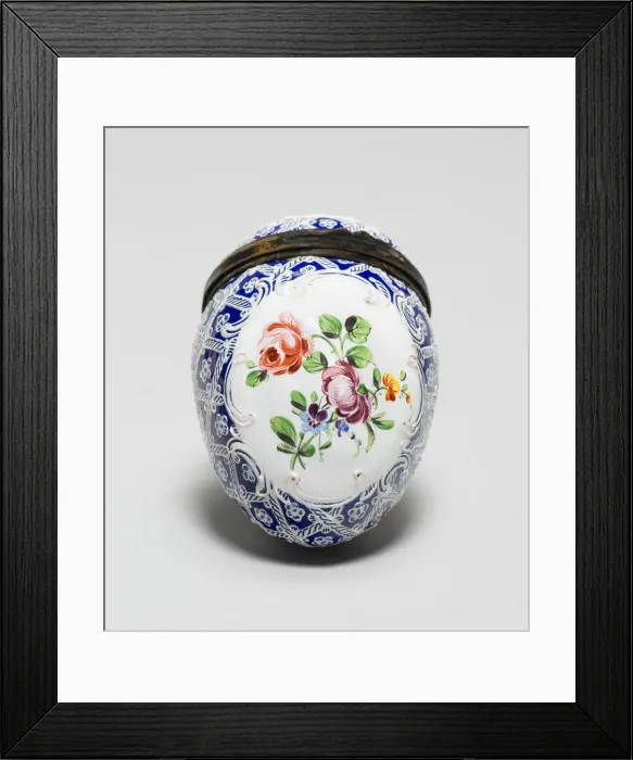Framed Print : Egg-Shaped Box, England, c. 1755. Creator: Staffordshire Potteries