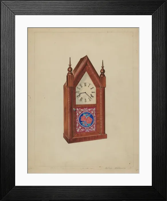 Framed Print : Steeple Clock, c. 1937. Creator: Arthur Matthews Framed Print : Steeple Clock, c. 1937. Creator: Arthur Matthews