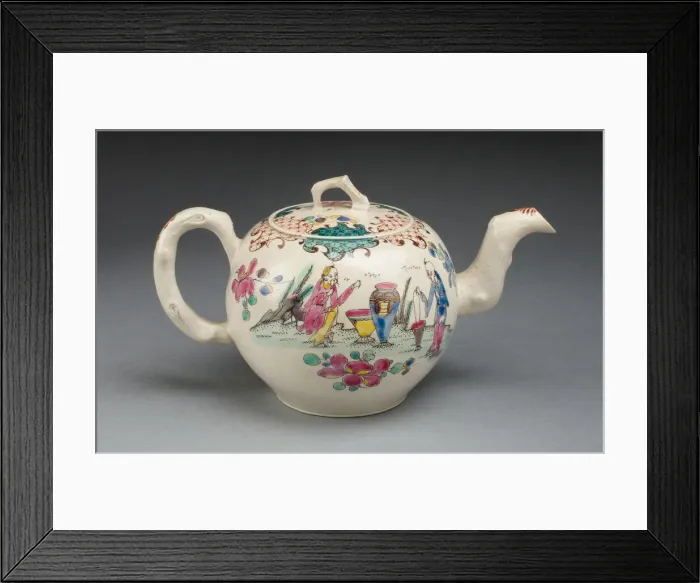 Framed Print : Teapot, Staffordshire, c. 1750. Creator: Staffordshire Potteries Framed Print : Teapot, Staffordshire, c. 1750. Creator: Staffordshire Potteries