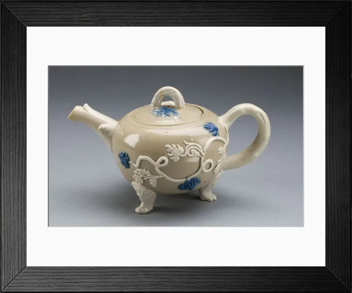 Framed Print : Teapot, Staffordshire, 1750 / 55. Creator: Staffordshire Potteries Framed Print : Teapot, Staffordshire, 1750 / 55. Creator: Staffordshire Potteries