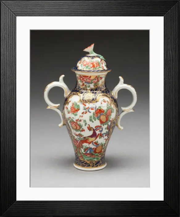 Framed Print : Covered Vase, Worcester, c. 1770. Creator: Royal Worcester Framed Print : Covered Vase, Worcester, c. 1770. Creator: Royal Worcester