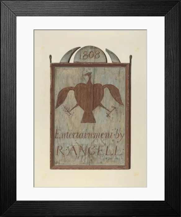 Framed Print : R. Angells Tavern Sign, c. 1939. Creator: John Matulis Framed Print : R. Angells Tavern Sign, c. 1939. Creator: John Matulis