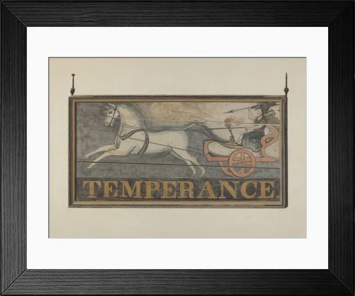 Framed Print : Tavern Sign: Temperance, c. 1940. Creator: John Matulis Framed Print : Tavern Sign: Temperance, c. 1940. Creator: John Matulis