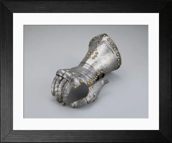 Framed Print : Fingered Gauntlet for the Right Hand, Nuremberg, c. 1600 / 20. Creator: Unknown Framed Print : Fingered Gauntlet for the Right Hand, Nuremberg, c. 1600 / 20. Creator: Unknown