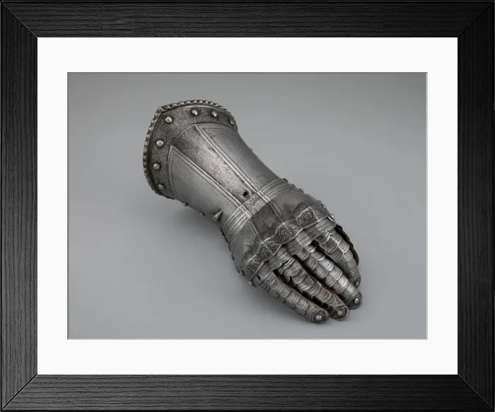 Framed Print : Fingered Gauntlet for the Right Hand, Augsburg, c. 1550 / 60. Creator: Unknown Framed Print : Fingered Gauntlet for the Right Hand, Augsburg, c. 1550 / 60. Creator: Unknown