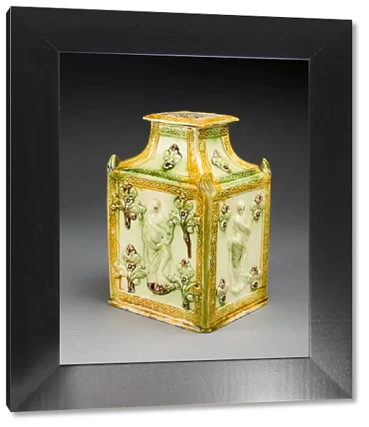 Tea Canister, Staffordshire, 1780. Creator: Staffordshire Potteries