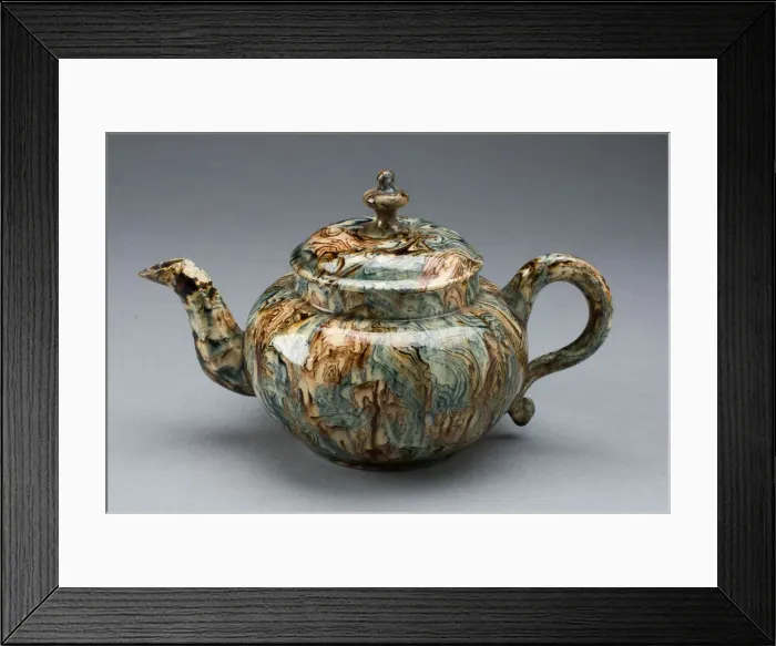 Framed Print : Teapot, Staffordshire, 1750 / 59. Creator: Staffordshire Potteries Framed Print : Teapot, Staffordshire, 1750 / 59. Creator: Staffordshire Potteries