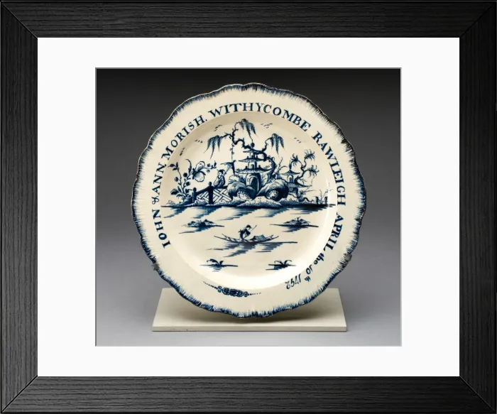 Framed Print : Plate, Staffordshire, 1792. Creator: Staffordshire Potteries Framed Print : Plate, Staffordshire, 1792. Creator: Staffordshire Potteries