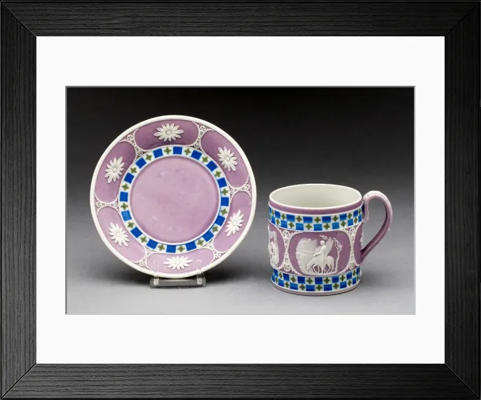 Framed Print : Coffee Can and Saucer, Burslem, c. 1800. Creator: Wedgwood Framed Print : Coffee Can and Saucer, Burslem, c. 1800. Creator: Wedgwood